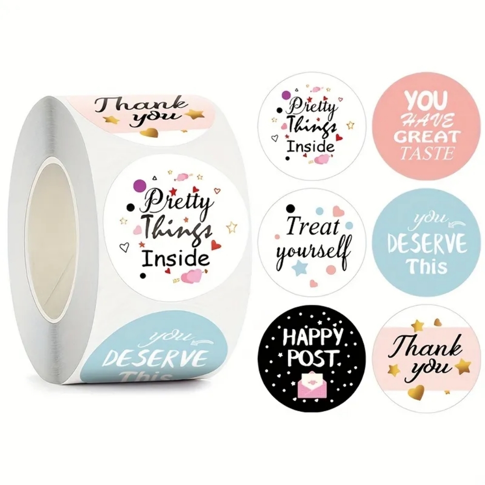 100 - 1.5 Inch Thank You Stickers